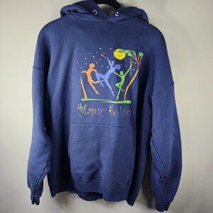 Happy Solstice Oversized Custom Hoodie Sweatshirt Size Large Unisex